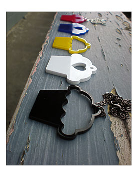 Laser cut acrylic cupcake necklaces