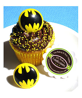 Batman Cupcake Topper Rings Set Of 12 LAST By Thebakersconfections