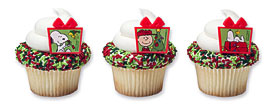 Peanuts® Christmas Presents Cupcakes With Cupcake Rings Sku 6373C