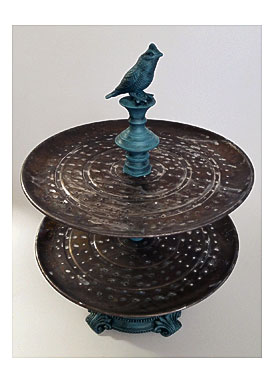 Tray Stand Large Footed Serving Stand Tray, 2 Tier Cupcake Stand