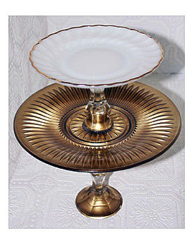 Cupcake Stand Cake Stand Milk Glass & Gold By RedEggBoutique