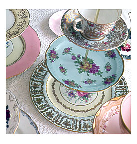 melancholy vintage china tiered tea stand