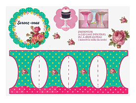 Shabby Chic Con Rosas Mini Stand Para Cupcakes, Para Imprimir Gratis