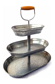 Tray Stand. 3 Tier Rectangular Serving Platter, Three Tiered Cake Tray