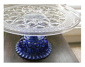 Cobalt Blue Cake Stand 16 Glass Cake Stand By TheRocheStudio