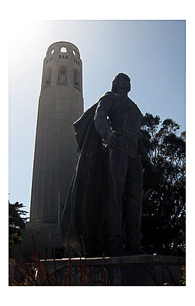 San Francisco Telegraph Hill Christopher Columbus and Coit Castle