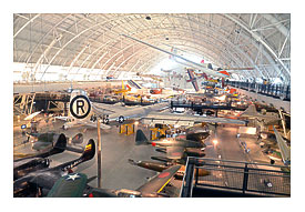 Steven F. Udvar Overcast Center View of south hangar, including B 29 Superfortress inchEnola Gay inch, a glimpse of the Air France Concorde, and sundry others