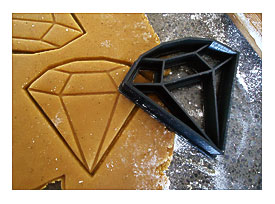3D Printed Geometric Diamond Cookie Cutter Felt