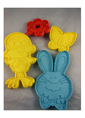 Set Of 4 Spring Easter Cookie Cutters Chick, Butterfly, Easter Bunny