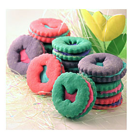 Used Linzer Cookie Cutters To Make Them Into Fun Sandwich Cookies