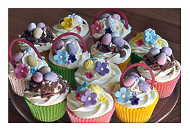One Box Of Cupcakes Comes With Four Easter Baskets, Four Nests Of Eggs