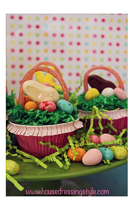 & Easter Bunny Basket Cupcakes With Cotton Tail Cupcake Wrappers