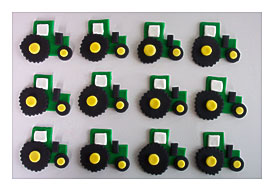 Green Tractors Fondant Cupcake Or Cookie Toppers By Cookiecovers