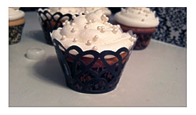 Matching Cupcake Liners And Cupcakes Boxes And Cupcake Wraps Topped
