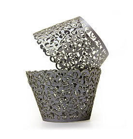 Details About 12pcs Filigree Laser Cut Cupcake Wrapper Wraps Cake Case
