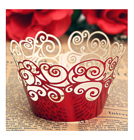 Details About 12pcs Filigree Laser Cut Cupcake Wrapper Wraps Cake Case