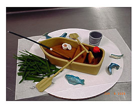 Fishing sailboat fondant cake topper 1 of 4