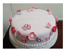 Simple Flower Birthday Cake With Some Butterflies. Flickr