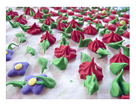 Chocolate Tree Bark Candy With Royal Icing Flowers For Earth Day