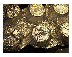 On A Baking Sheet. It Took Me About 5 Minutes To Make Three Foil Pans