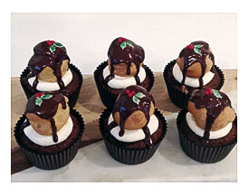 Spiced Chocolate Profiterole Cupcakes Bluebird And Bourbon
