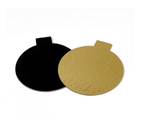 Mini Round Gold & Black Cake Circle Boards 3 1 8" 200 Case Z VN