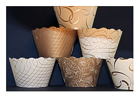 Gold And Silver Wedding Cupcake Wrappers By WellDressedCupcakes