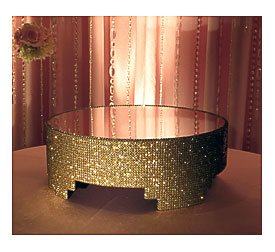 16 Round Gold Crystal Covered Cake Stand By POSHWeddingDecor Etsy