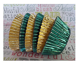 To Mini Green And Gold Foil Cupcake Liners, Candy Cups 60 On Etsy