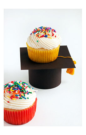 Graduation Cap Cupcake Stands Paint The Gown Red