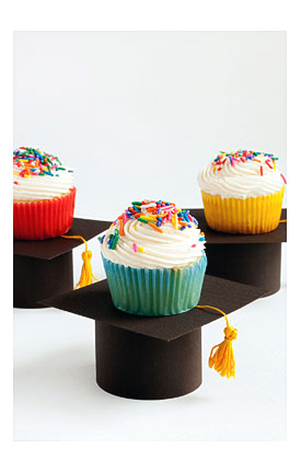 Graduation Cap Cupcake Stands Paint The Gown Red