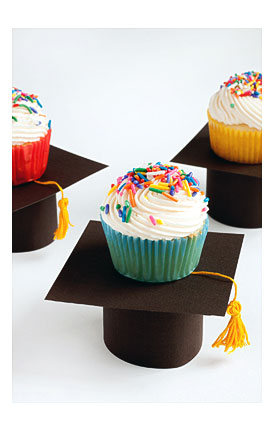 Graduation Cap Cupcake Stands Paint The Gown Red