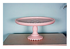 Pink Milk Glass Jeannette Cake Stand By CreamyVintageShop On Etsy