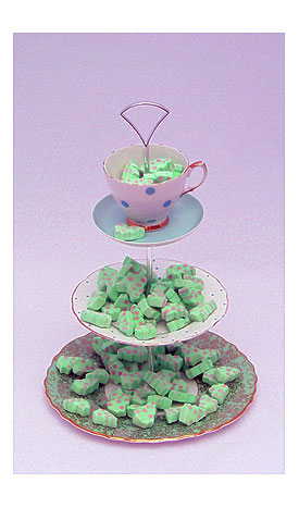 Choice china three tier cake stand with sweets