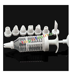 With 8 Tips Nozzles Icing Syringe Piping Sets Bakeware Tools EBay