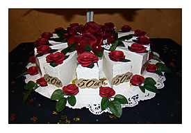 Kimberly's Kards 50th Anniversary Paper Cake Slice Favors
