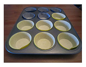 Muffins Line A 12 Cup Muffin Pan With Baking Cups