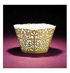 Laser Cut Cupcake Wrapper Italian Ornate Paper Orchid