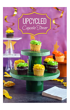 Upcycled Cupcake Tower Made From A Diaper Box And Snack Container