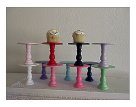 Set Of 6 Mini Wooden Cupcake Stands Pedestals Or Cake Pop