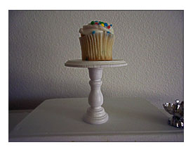 Beveled Edge Mini Wooden Individual Cupcake Or Cake Pop Stand Pedestal