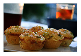 cheddar & leafy onion cornbread muffins