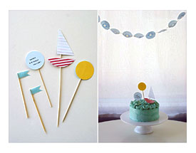 BC Knot Too Shabby Sailboat Cake + Easy Cupcake Liner Garland