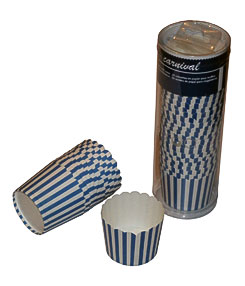 Carnival Blue Stripe Cupcake Cases