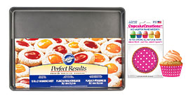  8969 Pink Dots On Orange Cupcake Creations Baking Cups & Pan Set