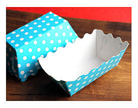 Aqua Dot Paper Loaf Baking Pans Single Serving Set Of 16