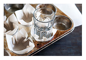 Press The Parchment Square Into The Greased Tin Using A Juice Glass