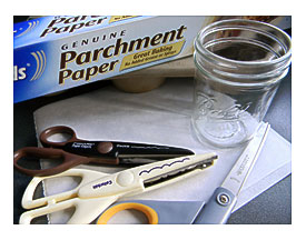 Parchment Paper, Regular And Fancy Scissors, A Glass And Your Cupcake