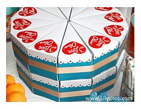 The Printed Paper Cake Boxes To Be Used For The Candy Bar. They Are So