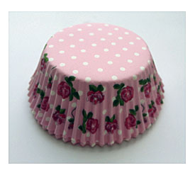 Polka Dot Pink Roses Liners 50 Count Pastel By SweetCraftyTools